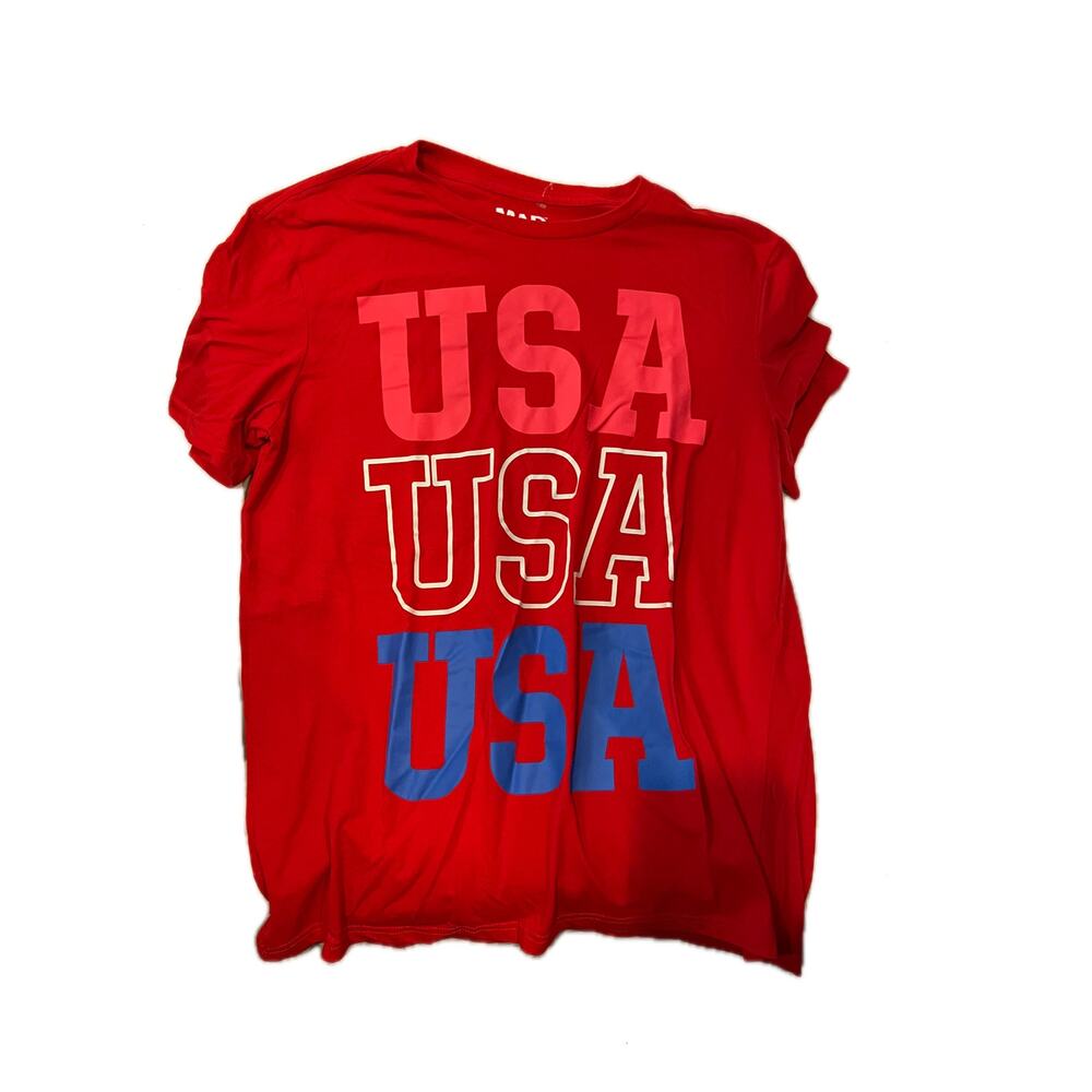 Mad Engine USA Red White Blue T-Shirt Mens L